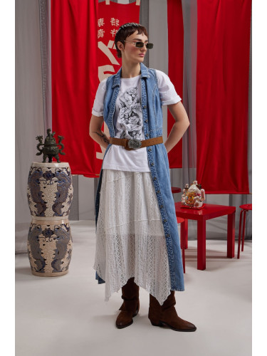 Памучна тениска Medicine дамска в бяло