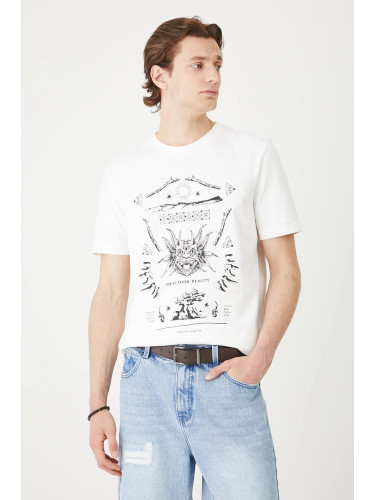 Памучна тениска Medicine в бяло с принт