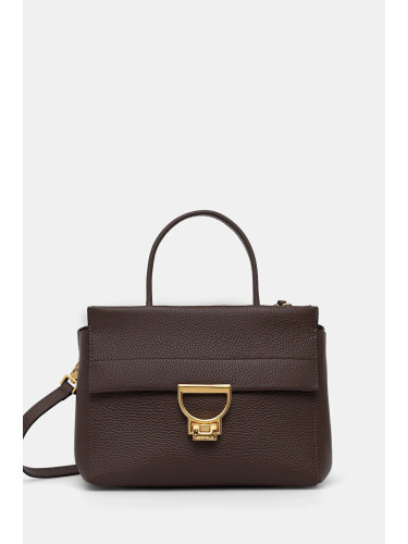 Кожена чанта Coccinelle в черно