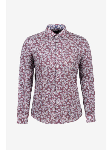 Бордо риза с флорален принт