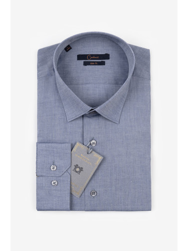 Тъмносиня класическа мъжка риза