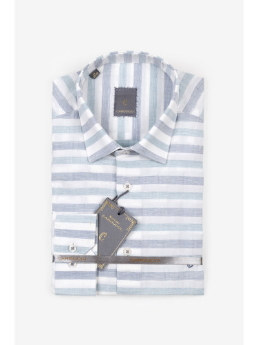 Риза със сини и зелени райета Carlo Basette