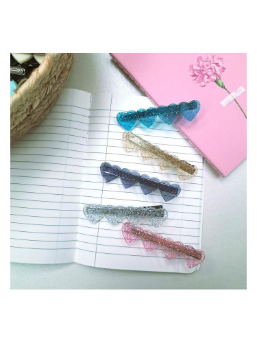 MORE.M | 4 Heart Glitter Hairpin, 5 colors