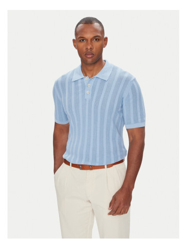 Baldessarini Тениска с яка и копчета B4 50024.5232 Светлосиньо Slim Fit