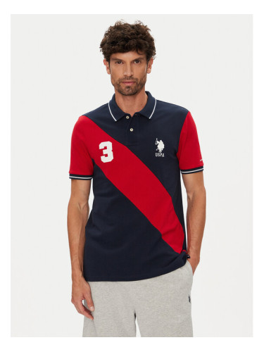 U.S. Polo Assn. Тениска с яка и копчета MUP3996 Тъмносин Regular Fit