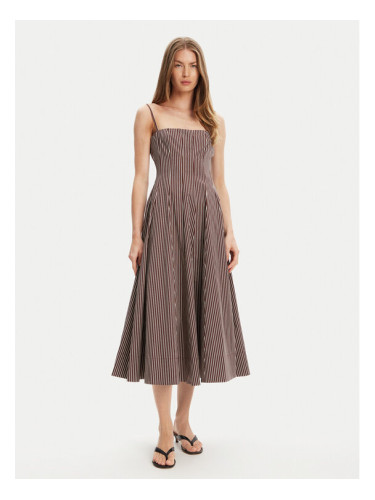 STAUD Лятна рокля Wylie R25S2108YP Кафяв Slim Fit