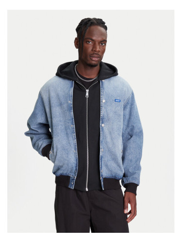 HUGO Дънково яке Enjo 50541735 Син Relaxed Fit