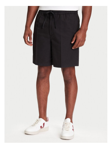 Mustang Шорти от плат Linen 1016459 Черен Loose Fit