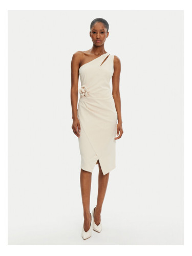 Rinascimento Коктейлна рокля CFC0122878003 Бежов Regular Fit