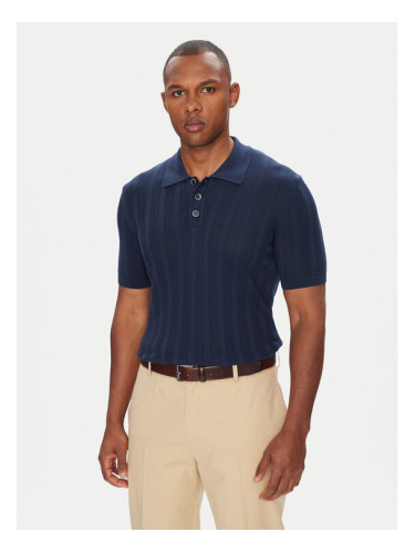 Baldessarini Тениска с яка и копчета B4 50024.5232 Тъмносин Slim Fit