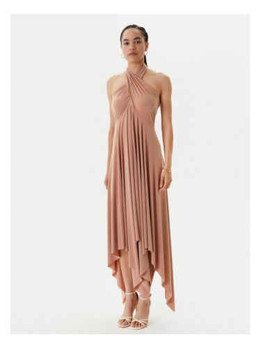 NORMA KAMALI Коктейлна рокля KK1253PLO62833 Бежов Slim Fit