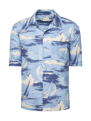 Gant Риза 3250048 Син Relaxed Fit