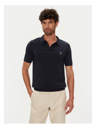 U.S. Polo Assn. Тениска с яка и копчета MUP3554 Тъмносин Slim Fit