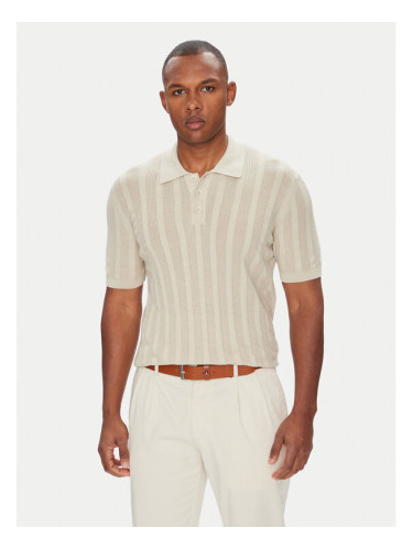 Baldessarini Тениска с яка и копчета B4 50024.5232 Бежов Slim Fit