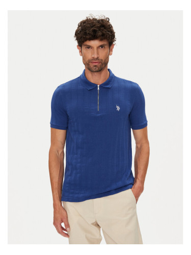 U.S. Polo Assn. Тениска с яка и копчета MUP3992 Син Regular Fit