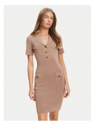 Guess Плетена рокля W5YK29 Z0130 Бежов Slim Fit