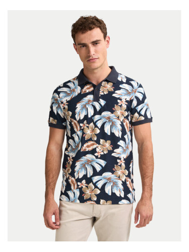 Petrol Industries Тениска с яка и копчета M-1050-POL908 Тъмносин Regular Fit