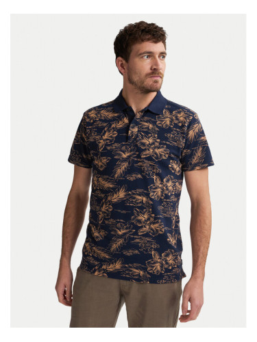 Petrol Industries Тениска с яка и копчета M-1050-POL911 Тъмносин Regular Fit