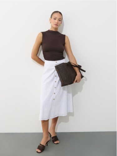 Mohito - Памучна пола - бяло