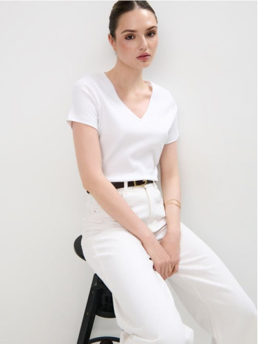 Mohito - Памучна тениска - бяло