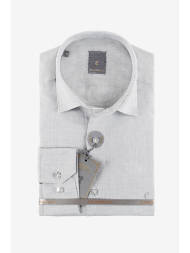 Риза SF Лен светло сива