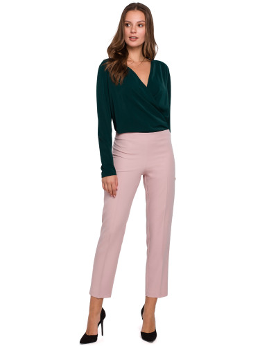 Makover Woman's Trousers K035 Crepe Pink