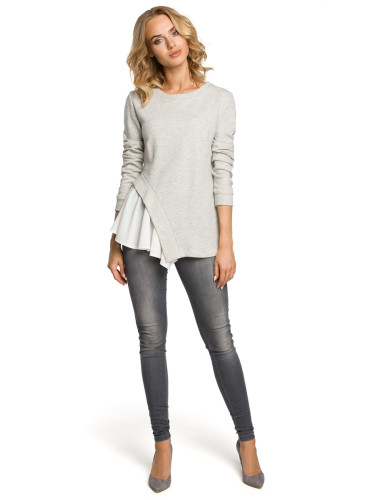 Made Of Emotion Woman's Blouse M333 Light Grey