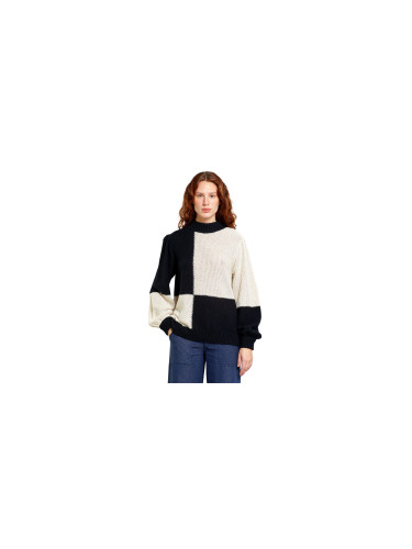 Dedicated Sweater Knitted Rutbo Blocks Black/Vanilla White Жени - Суитшърти и блузи с качулка Dedicated - Черен - 21313-L - Size: L