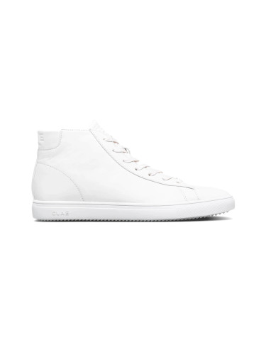 Clae Bradley Mid Tripple White Leather Unisex - Спортни обувки Clae - Бял - CL21ABM02-WWL-4.5 - Size: 4.5