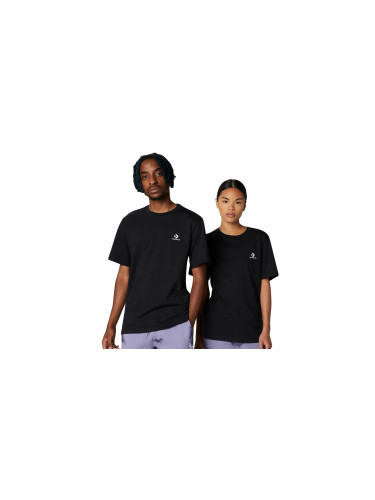 Converse Go-To Embroidered Star Chevron Standard Fit T-Shirt Black Unisex - Тениски Converse - Черен - 10023876-A02-XS - Size: XS