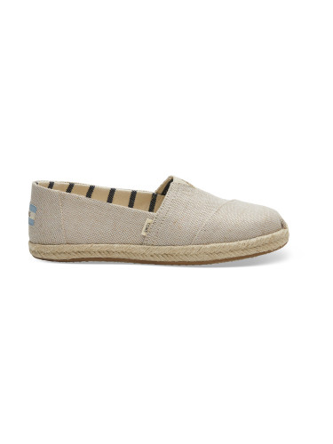Toms Beige Metallic Canvas Women's Espadrilles Жени - Спортни обувки Toms - Светло кафяв - 10013508-4 - Size: 4