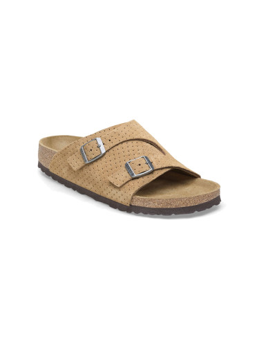Birkenstock Zürich Suede Embossed Regular Fit Light Brown Unisex - Сандали Birkenstock - Светло кафяв - 1027036-7.5 - Size: 7.5