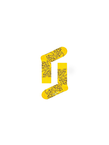 Happy Socks Beatles Lines Sock Unisex - Чорапи Happy Socks - Жълт - BEA01-2203-4-7 - Size: 4-7