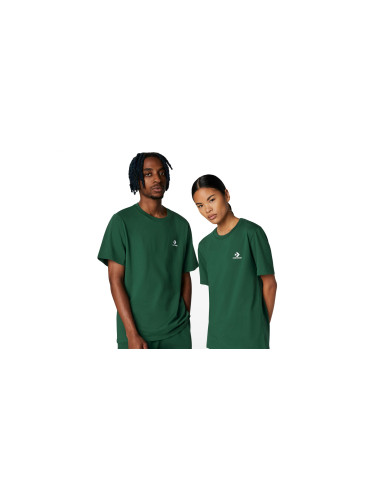Converse Go-To Embroidered Star Chevron Standard Fit T-Shirt Green Unisex - Тениски Converse - Зелен - 10023876-A03-XXS - Size: XXS