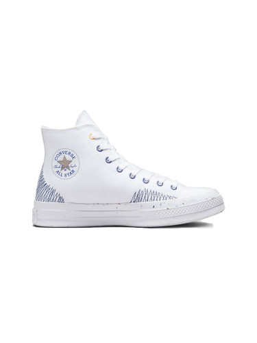 Converse Chuck 70 Stitched White Indigo Unisex - Спортни обувки Converse - Бял - A00408C-6 - Size: 6