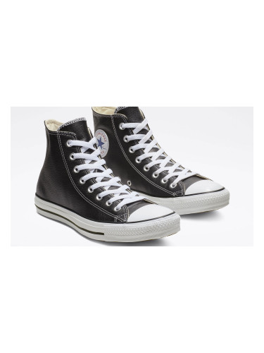 Converse Chuck Taylor Hi Leather Black Unisex - Спортни обувки Converse - Черен - 132170C-11 - Size: 11