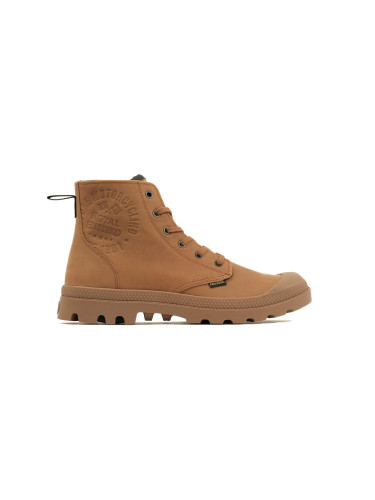 Palladium Pampa Continental Leather Royal Entfield Brown Unisex - Обувки Palladium - Кафяв - 74373-203-M-12 - Size: 12