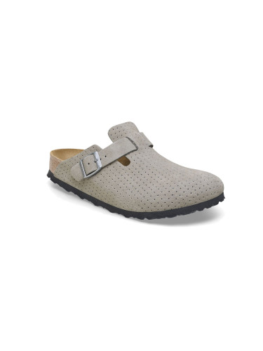 Birkenstock Boston BS Suede Embossed Regular Fit Grey Unisex - Сандали Birkenstock - Сив - 1027040-3.5 - Size: 3.5