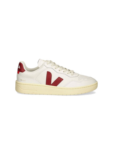 Veja V-90 Leather Ext White Marsala Мъже - Спортни обувки Veja - Бял - VD2003657B-11 - Size: 11