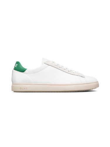 Clae Bradley California White Leather Pine Green Мъже - Спортни обувки Clae - Бял - CL22ABR01-6.5 - Size: 6.5