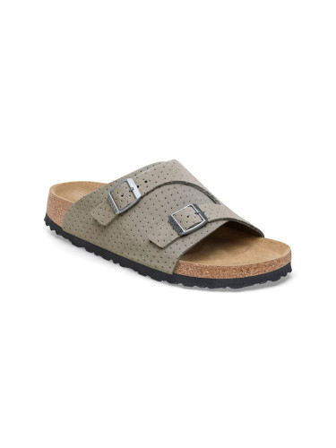 Birkenstock Zürich Suede Embossed Regular Fit Grey Unisex - Сандали Birkenstock - Сив - 1027071-5.5 - Size: 5.5