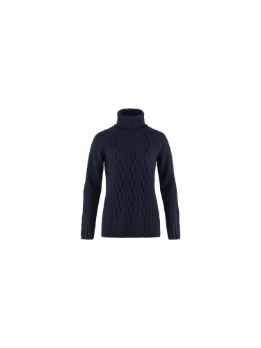 Fjällräven Övik Cable Knit Roller Neck W Жени - Суитшърти и блузи с качулка Fjällräven - Син - F84793-555-M - Size: M