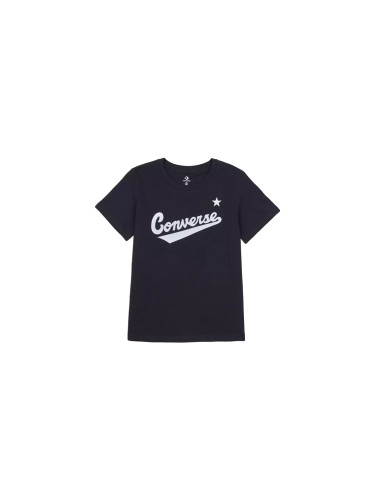 Converse Center Front Nova Classic Tee Black Жени - Тениски Converse - Черен - 10021940-A02-S - Size: S