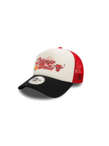 New Era Chicago Bulls NBA Graphic Red 9FORTY E-Frame Adjustable Trucker Cap Unisex - Чапки New Era - Червен - 60565438-One-size - Size: One size