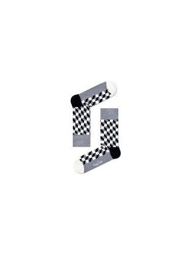 Happy Socks Filled Optic Sock Black Unisex - Чорапи Happy Socks - Черен - FIO0-9350-4-7 - Size: 4-7