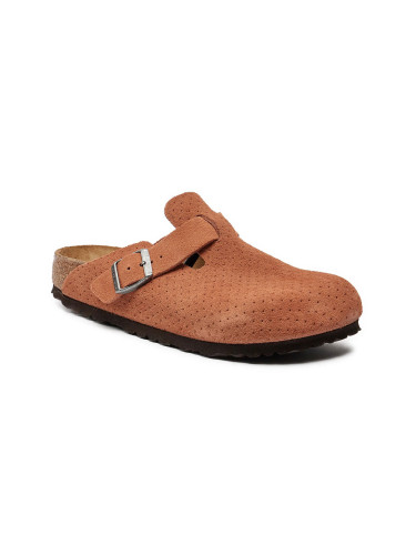 Birkenstock Boston Suede Embossed Narrow Fit Orange Unisex - Сандали Birkenstock - Оранжев - 1027118-5 - Size: 5