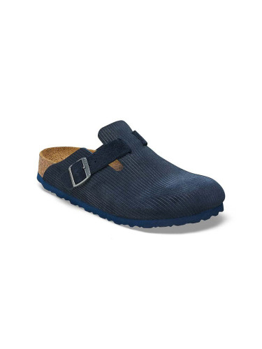 Birkenstock Boston Suede Leather Embossed Narrow Fit Мъже - Сандали Birkenstock - Син - 1026137-3.5 - Size: 3.5