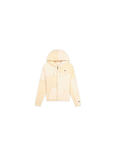 Champion Patchwork Velour Fleece ZIP-UP Hoodie White Жени - Суитшърти и блузи с качулка Champion - Бял - 113506-F20-YS094-M - Size: M