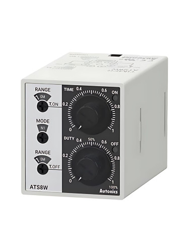 Реле за време ATS8W-41, аналогово, закъснение вкл, 0.1s~10h, 30VDC/3A, 250VAC/3A, 2NO+2NC