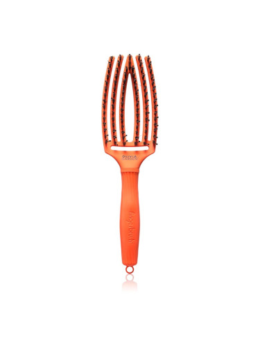 Olivia Garden Fingerbrush Boar & Nylon Четка за коса с влакна от найлон и глиган Dolce Vita Orange Spritz 1 бр.